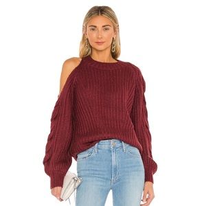 Revolve 525 America Garnet cold shoulder sweater Top Medium